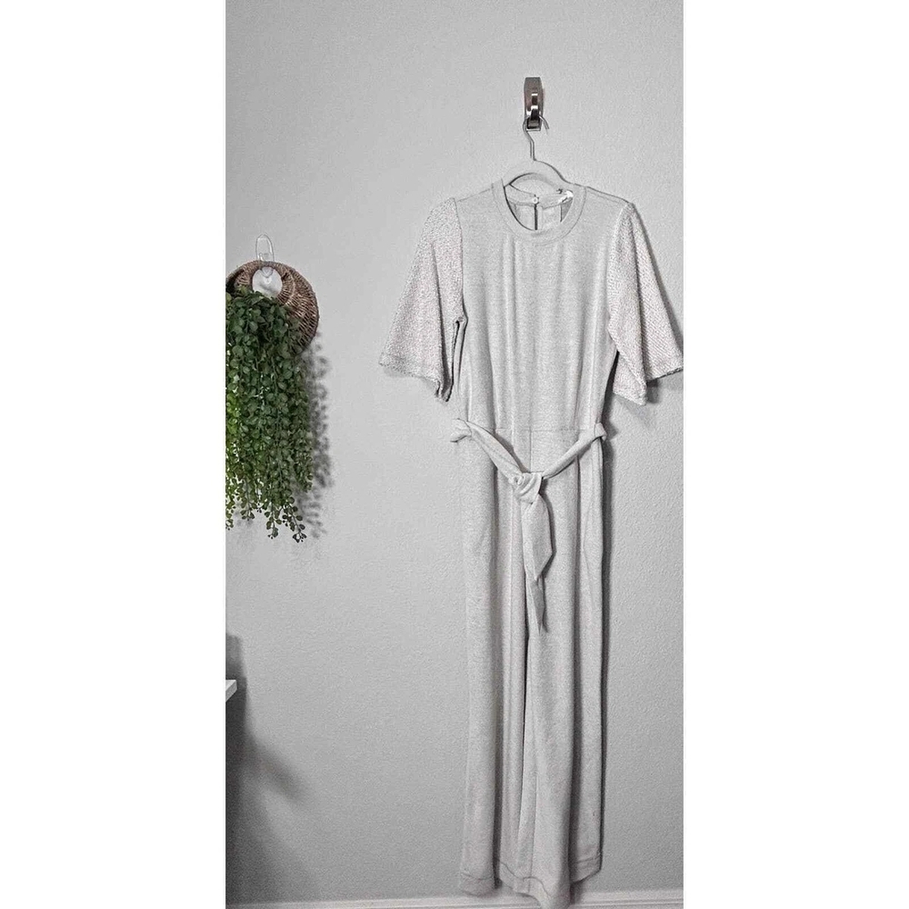Splendid Evelyn Terry Jumpsuit with Tie Waist, Size S, Color Stone
